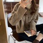 Autumn Winter Clothes Sweater Cardigans Women Korean Fashion New Casual Loose Thick O-neck Knitted Tops Outerwear Clothes 16053 - Matrix Studios