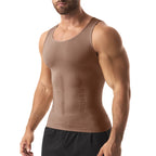 Men's Tight Vest Solid Leisure Sports Fitness High Stretch Running Tank Top Round Neck Sleeveless T-Shirt Can Be Built Inside - Matrix Studios