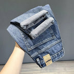 Korean Vintage Loose Tapered Men's Jeans Fashion High Street Drape Harem Pants Youth Hip Hop Streetwear Male Blue Denim Trousers - Matrix Studios