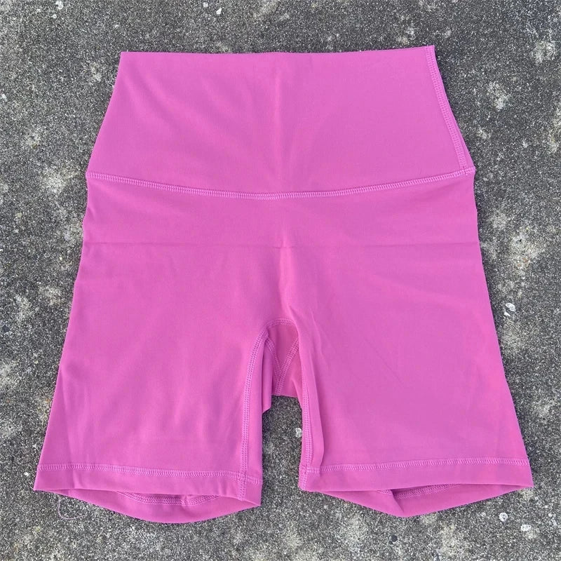 Solid Color Women Fitness Sports Short High Waist Yoga Short Leg Cycling Comprehensive Training Jog Squat Proof Internal Pocket - Matrix Studios