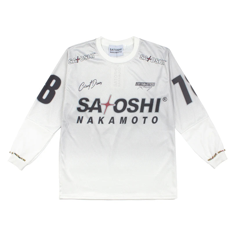 Y2K Racing 78 Number Print Mesh Motorcycle Satoshi Nakamoto Long Sleeve Jersey T Shirt Men Women Breathable Cotton Streetwear - Matrix-studios.com