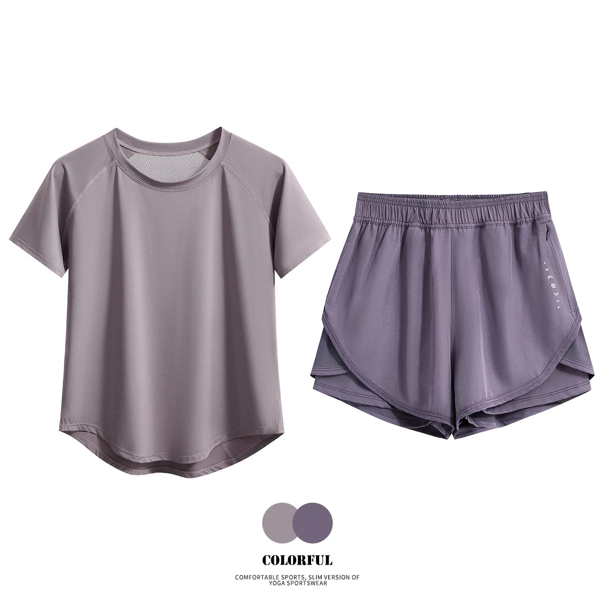 DRUR 2pcs Gym Set Women Summer Sportswear Outfit 2 Piece Short Sleeve Sports Shirt Shorts Sets Jogging Suit Female Tracksuit New - Matrix-studios.com