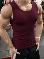Summer Men's O-neck Vest Stripe Gym Tank Top Men Fitness Sleeveless Shirt Sports Undershirt Gyms Clothing Training Vest - Matrix Studios