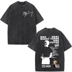 Rapper Bad Bunny Album Cover Print T-shirt Debi Tirar Mas Fotos DTMF Washed Vintage T Shirt Men Women Hip Hop Oversized T-shirts