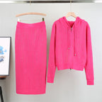 2025 new women's Knitted Cardigan High Waisted Buttocks Wrapped  Skirt 2 Piece Suits Luxury Hot Diamond Fashion Sets - Matrix-studios.com