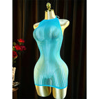 1PC Women Fishnet Cover Up Without Bikini Sexy Lingerie See Through Hollow Out Bodycon Dress Long Sleeve Beachwear DS140 - Matrix Studios