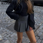 KONDALA 2026 Spring Summer Women Casual Tierred Mini Skirts Fashion Vintage Valentine‘s Day Ruffles Pleated Sexy Shorts Skirts - Matrix-studios.com