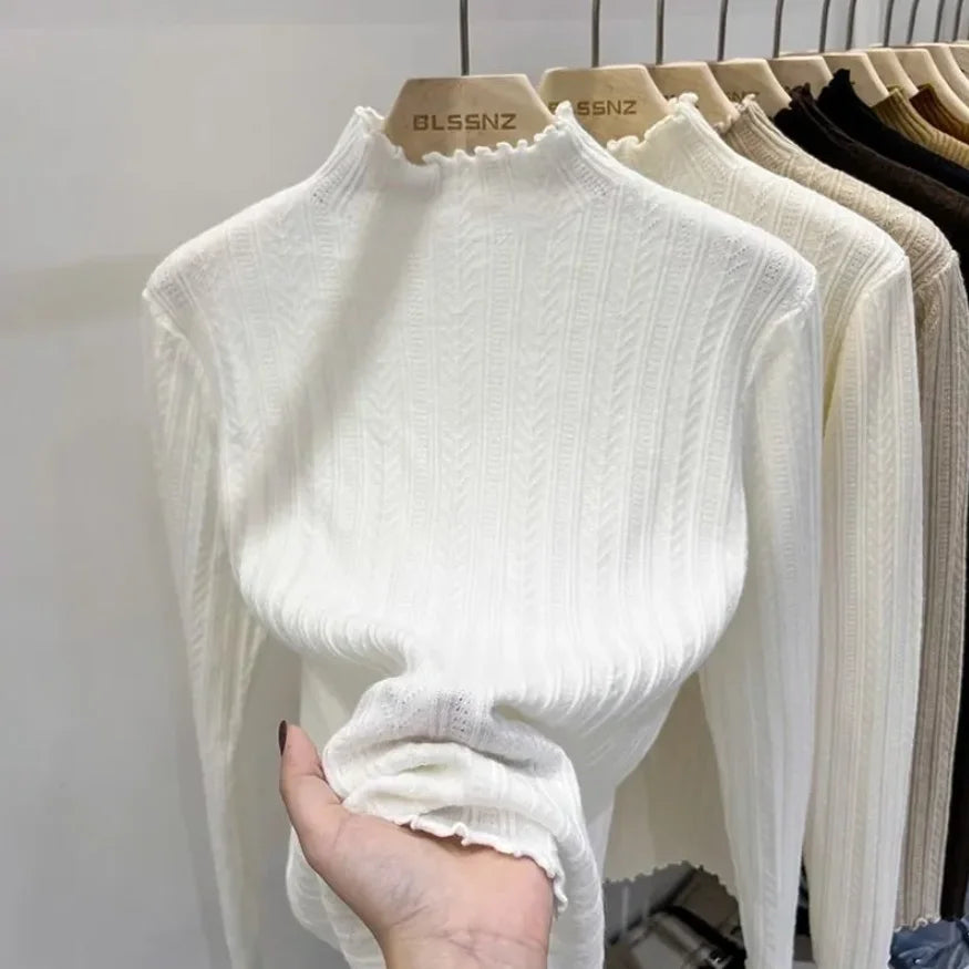 Autumn Winter Chic Bottom Sweaters Women Fashion Turtleneck Pullover Slim Long Sleeve Knitted Jumpers Soft Warm Pull Femme Top - Matrix Studios