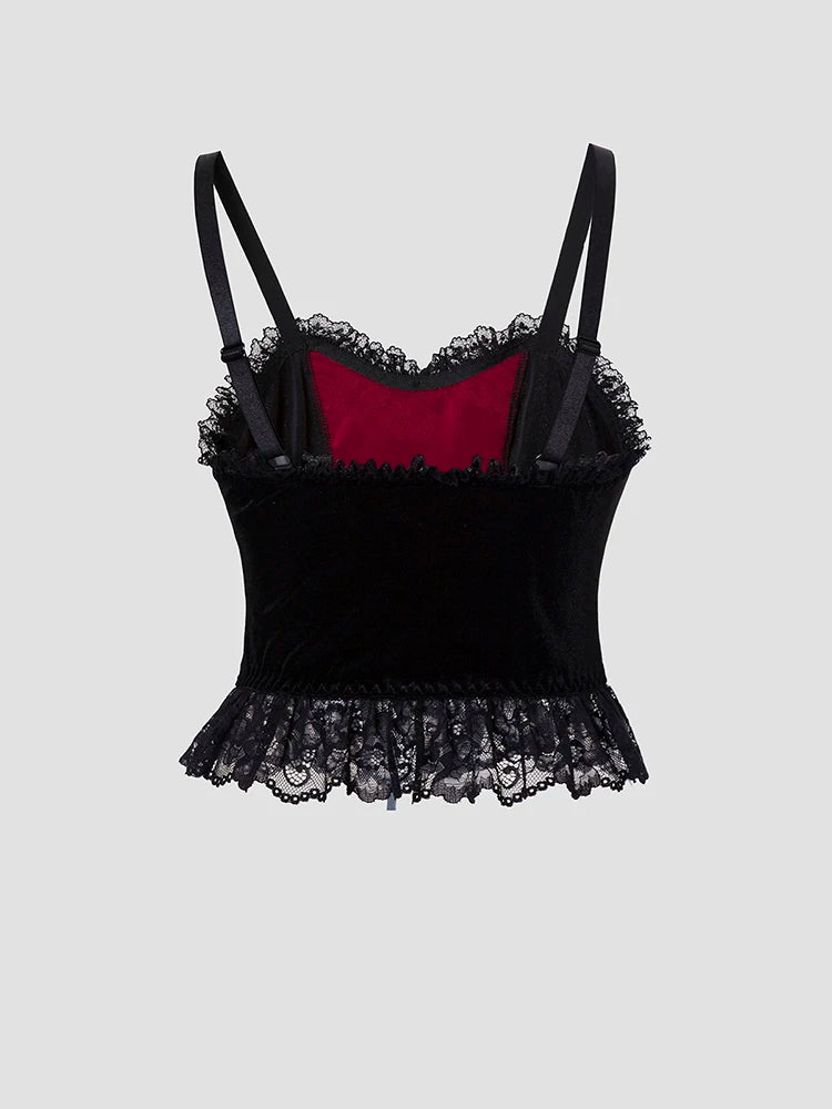 Y2K Gothic Style Sexy Top Fashion Sleeveless Waistcoat Backless Lace T-shirt Women Elegant Retro Underwear  Summer Outwear - Matrix-studios.com
