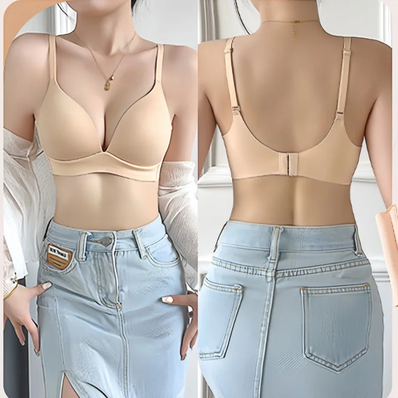 3Pcs/Set Seamless Bras For Women Non-wire Push-Up Bra Glossy Deep V Underwear Fixed 3/4 Cup Comfort Daily Wear Lingerie S-XXL - Matrix Studios