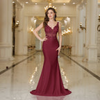 Spaghetti Straps Navy Blue A Line Evening Dresses 2025 Elegant Beaded Appliques Illusion Prom Gowns Formal Party Vestido De Gala - Matrix-studios.com