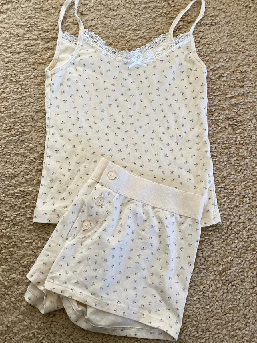 Strawberry Vest Shorts 2 Pieces Set Woman Eyelet Bow Slim Tank Top with Elastic Waist Patchwork Straight Short Pant Sweet Sets - Matrix-studios.com