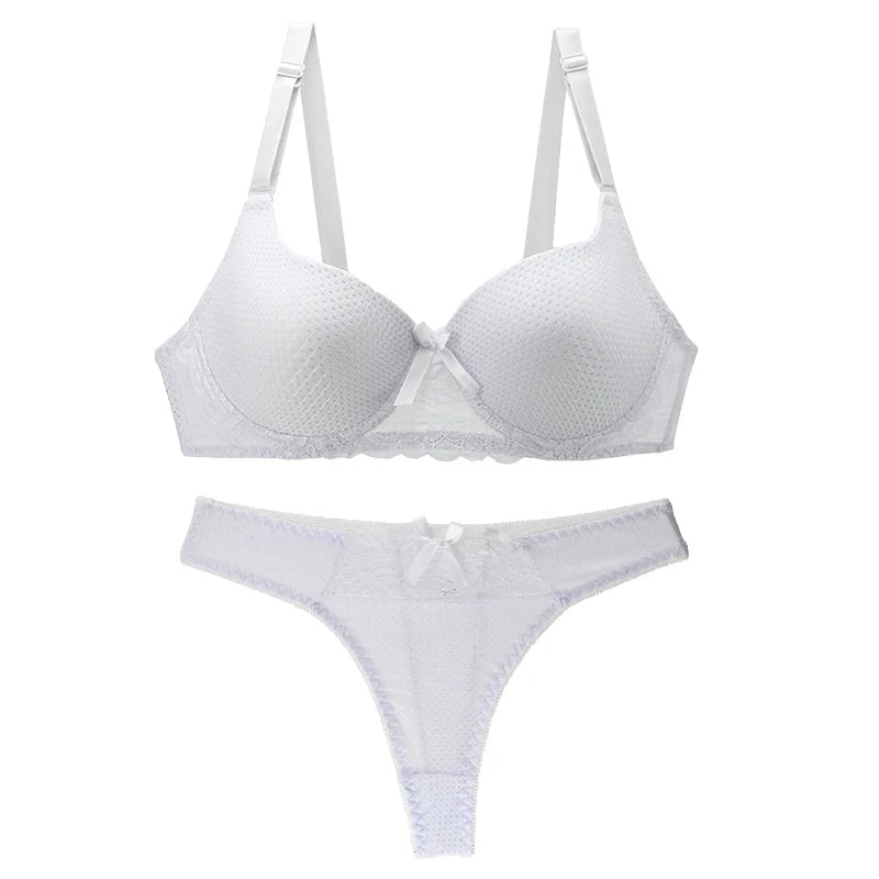 2025 New Sexy Bra Set Sexy Thong BCDE Push Up Women's Underwear Panties Blue Red Pink Beige White Black Lingerie - Matrix-studios.com