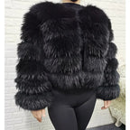 MAOMAOKONG Super Hot Winter Women Luxury Thick Real Raccoon Fur Coat Natural Fox Fur Jacket Plus Size Furry Jackets Female Vest - Matrix Studios