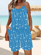 Summer Women's Jumpsuit Striped Print Elegant Sleeveless Shorts Plus Size Romper Casual Fashion - Matrix Studios