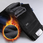 Winter Warm Jeans Men's Slim Straight Elastic Denim Pants Casual Male Clothing Fashion Plush Trousers New Hot Sale Fashion Jeans - Matrix Studios