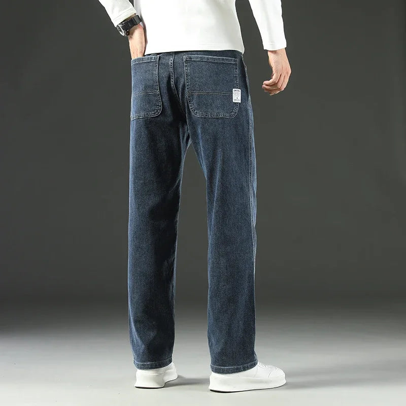 2026 New Spring and Autumn Men's Jeans, Loose, Comfortable, Straight, Business Casual, Versatile Wide-leg Business Trousers - Matrix Studios