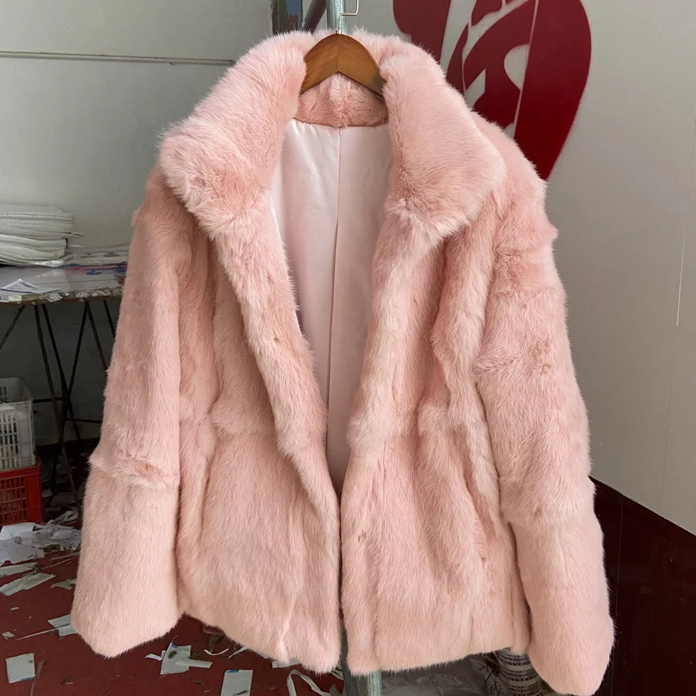 Fancy Rani Real Fur Coat Women Natural Rabbit Winter Jacket Leather And Fur Women's Long Clothing Female Outerwears With 2025 - Matrix Studios