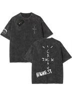 100% Cotton Oversized T Shirt For Men Women HipHop Washed T Shirts cactus jack Short Sleeve Gift Tops look mom i can fly K39
