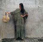 2026 Summer Bohemian Striped Print Women Beach Dress Bathing Suit Cover Up Summer Tunic for Woman Beachwear Robe De Plage Kaftan - Matrix Studios