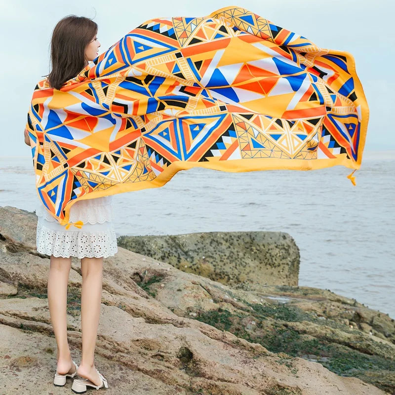 90x185cm  Printing Process Twill Summer Suncare Beach Dress Bikini Sarong Wrap Scarf Women Brazilian Swimsuit Bathing Cover-ups - Matrix Studios