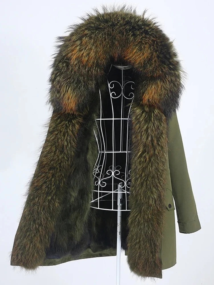OFTBUY Winter Jacket Women Long Parka Real Fox Fur Coat Natural Raccoon Fur Collar Hood Thick Warm Streetwear Parkas New - Matrix Studios