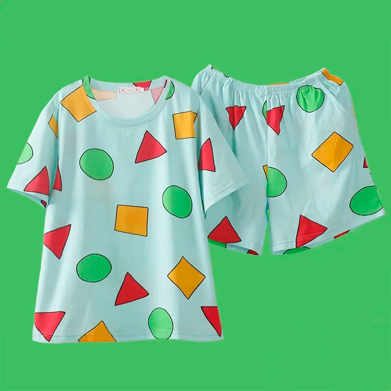 Pijama Sin Chan Man Pajama Sinchan Cotton Summer Short Sets Japanese Pajamas for Couples Man and Woman Sleepwear 2021 - Matrix-studios.com