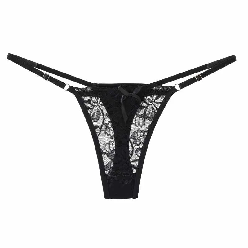 1/3pcs Sexy Lace Adjustable Thongs for Women Low Rise Hollow Out Briefs Summer Breathable Panties Perspective Lingerie - Matrix Studios