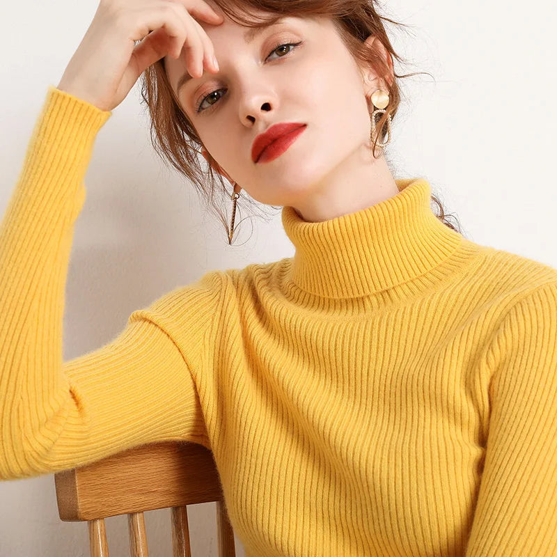 Heliar Women Fall Turtleneck Sweater Knitted Soft Pullovers Cashmere Jumpers Basic Soft Sweaters For Women 2026 Autumn Winter - Matrix-studios.com