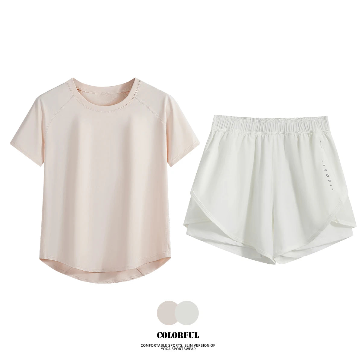 DRUR 2pcs Gym Set Women Summer Sportswear Outfit 2 Piece Short Sleeve Sports Shirt Shorts Sets Jogging Suit Female Tracksuit New - Matrix-studios.com