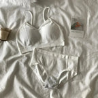 Women's Sports Bra Set Underwear Bra Korean Style Push Up No Steel Ring Bra Sexy Tube Top High Elastic Panty Set - Matrix-studios.com