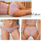 FINETOO 3Pcs/set Women Cotton Panties M-2XL Low-Rise Underwear Trendy Patchwork Lace Briefs Female Soft Underpants Lingerie 2022 - Matrix Studios