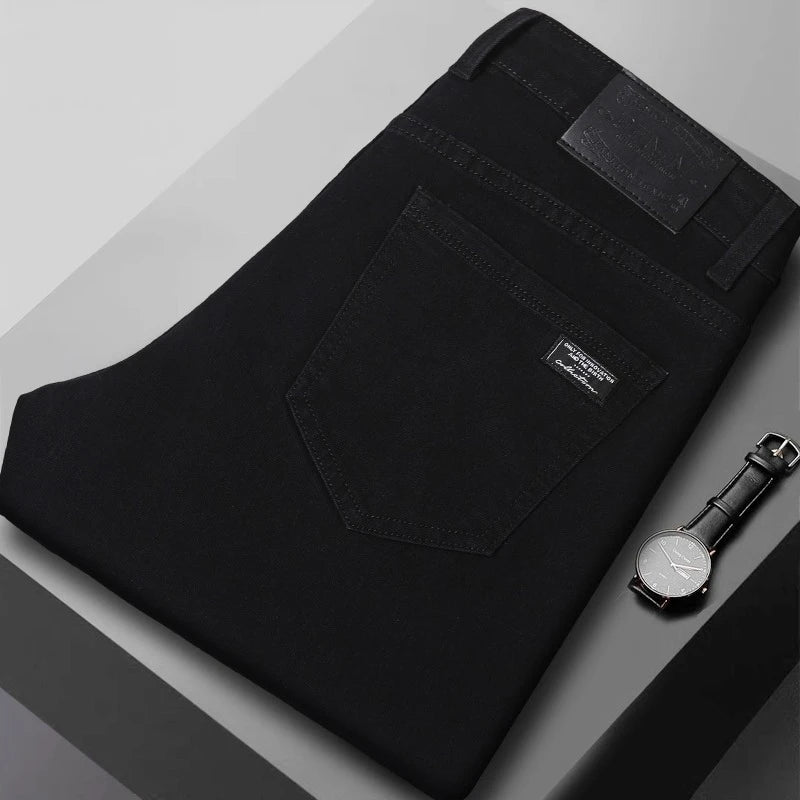 Men's New Stretch Straight Jeans Business Versatile Trendy Youth Casual Regular Long Pants for Spring Autumn Male Denim Trousers - Matrix Studios