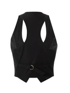 Women Waistcoat  Vintage Sleeveless V Neck Button Down Vest Blazer Fashion Top - Matrix Studios