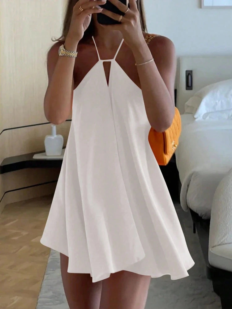 Sexy Party Off Shoulder Dresses 2025 Women's Elegant Sleeveless Hollow Out Beach Dress Backless High Street Lady Summer Vestidos - Matrix-studios.com