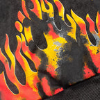 High Street SATOSHI Hoodies loose Jacket Men Women Retro Distressed Faded Flame Designs Skulls Print Zipper Hooded Sweatshirts - Matrix-studios.com