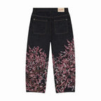 Y2K New Retro Centipede Embroidery Pattern Washed Oversized Wide-Leg Pants Street Gothic Harajuku Floor Pants For Men and Women - Matrix Studios