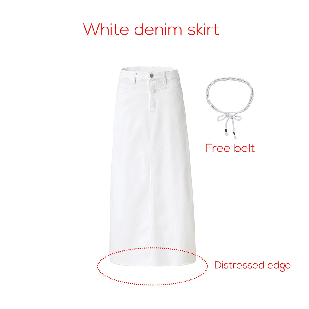AP SS26 Women Cotton Denim Skirt Elegant - Matrix-studios.com