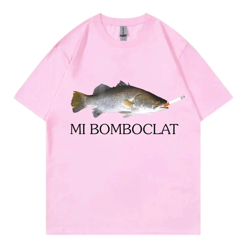 Funny Bomboclat Fish Meme T-shirt High Street Fashion Trend Y2k Short Sleeve T-shirts Women Harajuku Vintage Style T Shirts - Matrix-studios.com