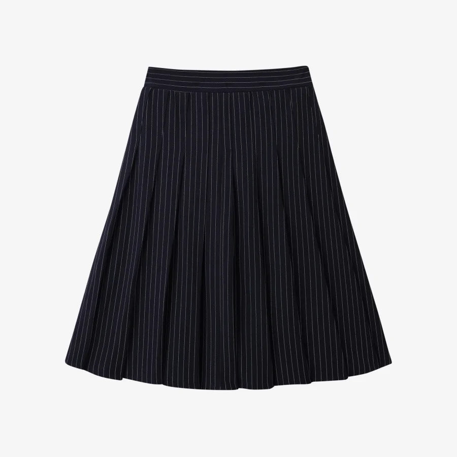 AS AW25 pinstripe collection slip dress + knit mockneck top + embroidery cableknit + stripe pleat skirt - Matrix-studios.com
