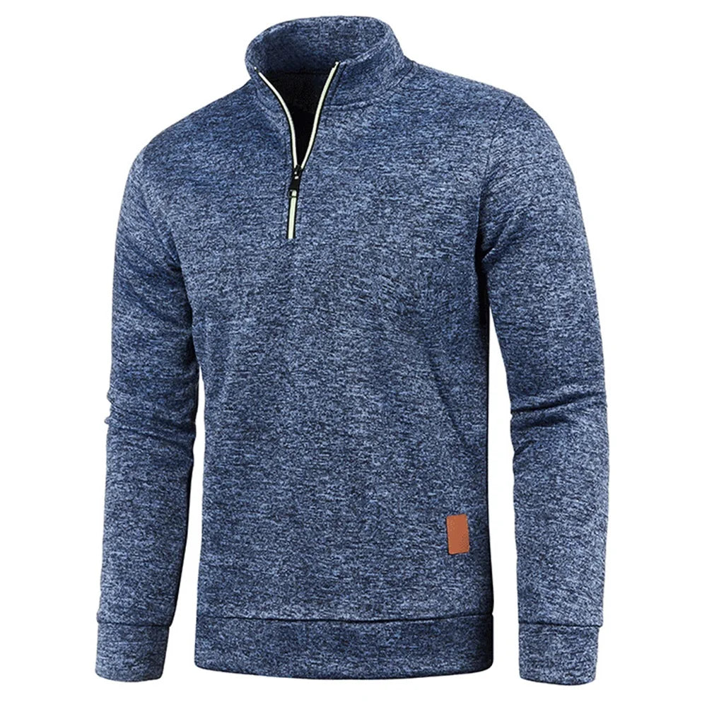 Men's Sweatshirts Half Zipper Pullover Male Long Sleeve Flleece Sweater Standcollar Snowflakes Hoodies Men Clothes - Matrix Studios