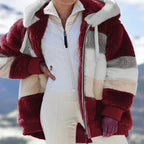 Oversized Jacket for Women 2023 New Autumn Winter Warm Plush Pocket Hooded Streetwear Loose Lady Outerwear Coat Roupas Feminina - Matrix-studios.com