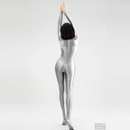2023 AMORESY Women's Catsuit Playsuits Wetlook Shiny Glossy Tights Zipper Leotards Fullbody Overall Zentai Jumpsuits - Matrix Studios