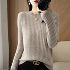 2026 Women Sweaters Autumn Winter Long Sleeve Pullovers O-neck Stripe Warm Pullover Korean Fashion Bottoming Shirts Loose Jumper - Matrix Studios