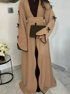 Muslim Abaya Women Dress Dubai Women Dress Bow Caftan Lace-up Floral Dresses Islamic Pakistan Moroccan Kaftan 2026 Robe - Matrix-studios.com