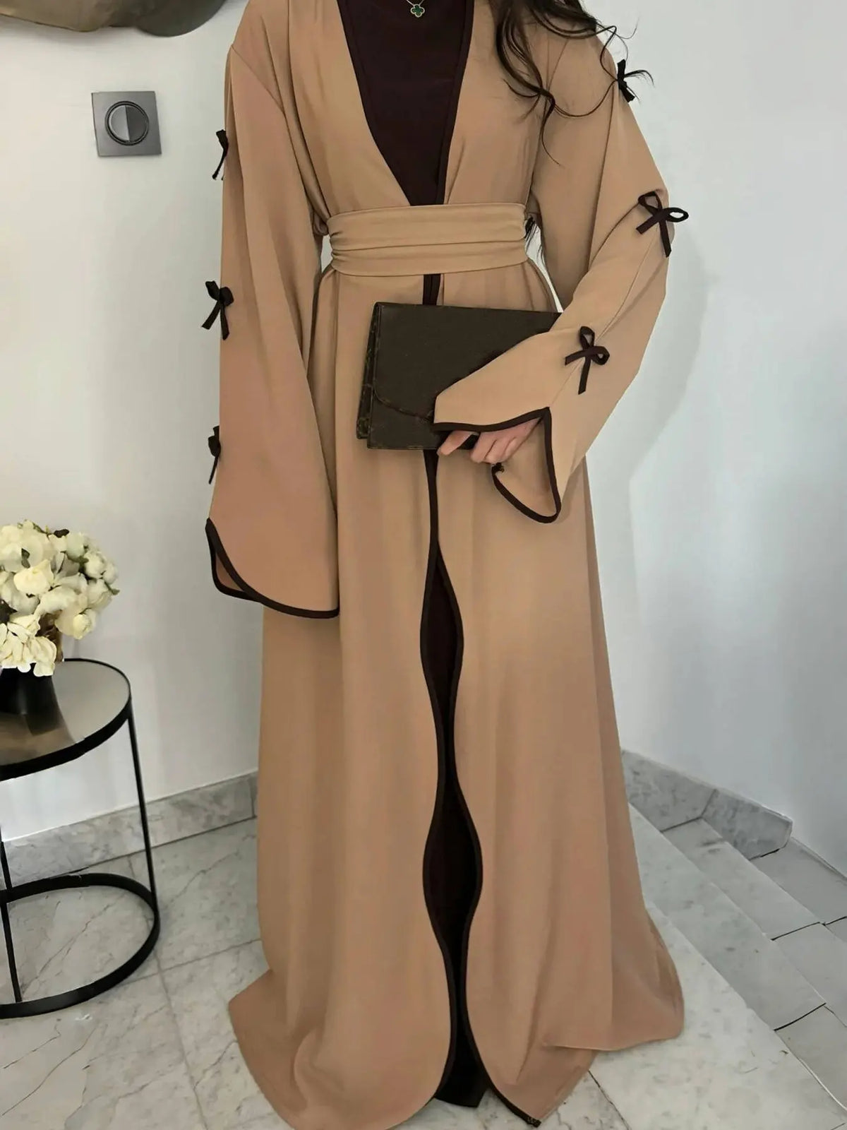 Muslim Abaya Women Dress Dubai Women Dress Bow Caftan Lace-up Floral Dresses Islamic Pakistan Moroccan Kaftan 2026 Robe - Matrix-studios.com