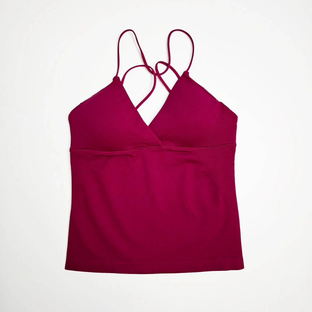 NCLAGEN Vision Twist Front Longline Top Women's Seamless Thin Straps Yoga Gym Workout Vest Running Tank Tops Fitness Clothing - Matrix-studios.com