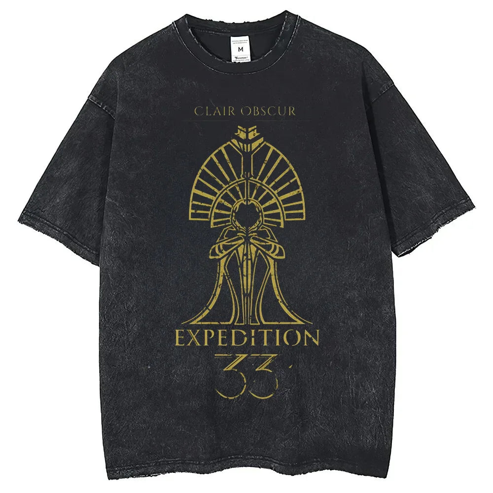 Clair Obscur Expedition 33 Cotton Gift New Design Game Fans Clothes T-shirts for Men Merch T-Shirt Vintage Wash Gamer Tops - Matrix Studios