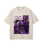 Japanese Anime Nana Osaki Print Vintage Washed Tshirt Harajuku Streetwear Graphic T-Shirt Summer Short Sleeve Cotton Tshirt