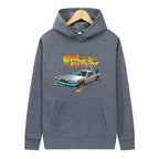 Back To The Future Retro DeLorean Car Print Hoodie Long Sleeve Tops Men Casual Streetwear Pullover Spring Autumn Unisex Clothing - Matrix Studios